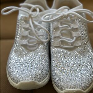 Sparkling White Sneakers for Prom or Wedding